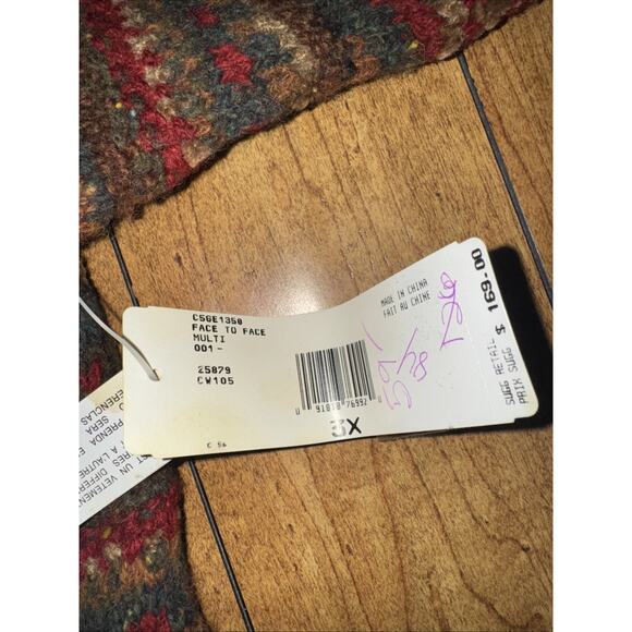 Jones New York Cardigan Sweater Unisex 3X Hand Knit Wool Mohair 28x31 Oversized - Picture 3 of 5